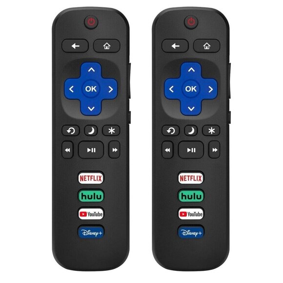 Replacement Remote Control for Roku TV All TCL Hisense Series Smart TVs, 2 Pack - Picture 1 of 8